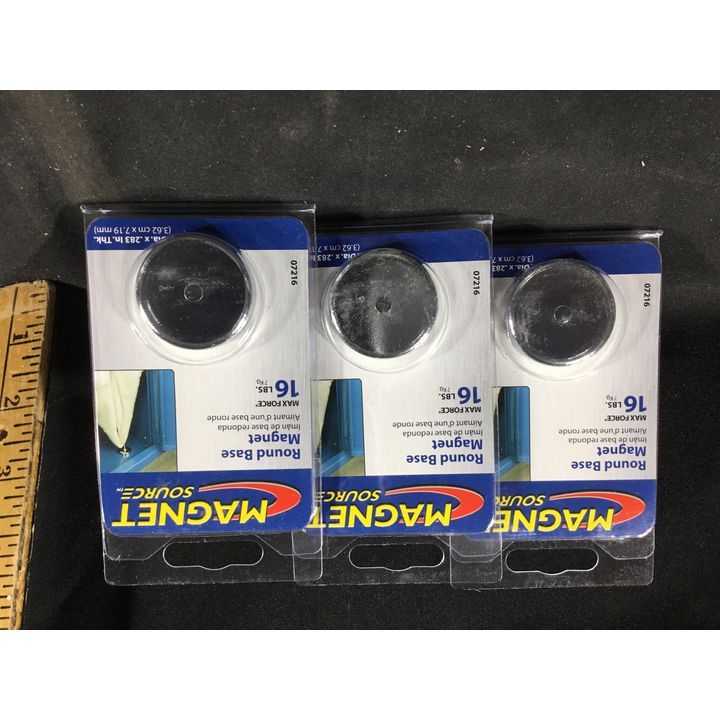 BUYING (3) Magnet Source Round Base Magnet 16lb Max Force 1.425" Diameter