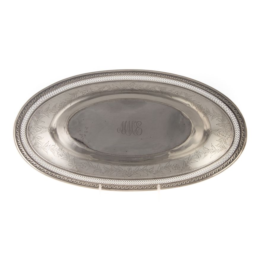 Gorham sterling silver oval bread tray