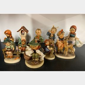 A group of Goebel porcelain figurines, tallest 14cm.