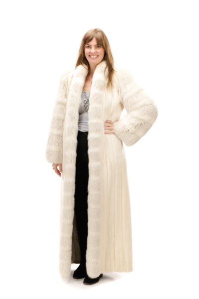James Hirsch Floor Length White Fur, What Does A Full Length Mink Coat Cost