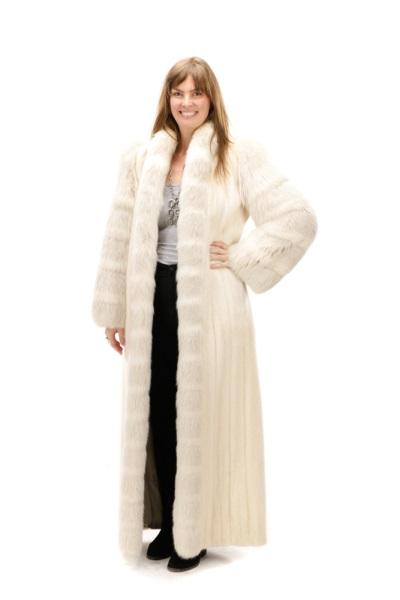 James Hirsch Floor Length White Fur Coat Lofty Marketplace