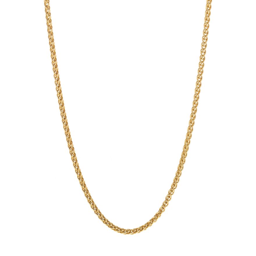 An Italian Wheat Chain Necklace in 14K