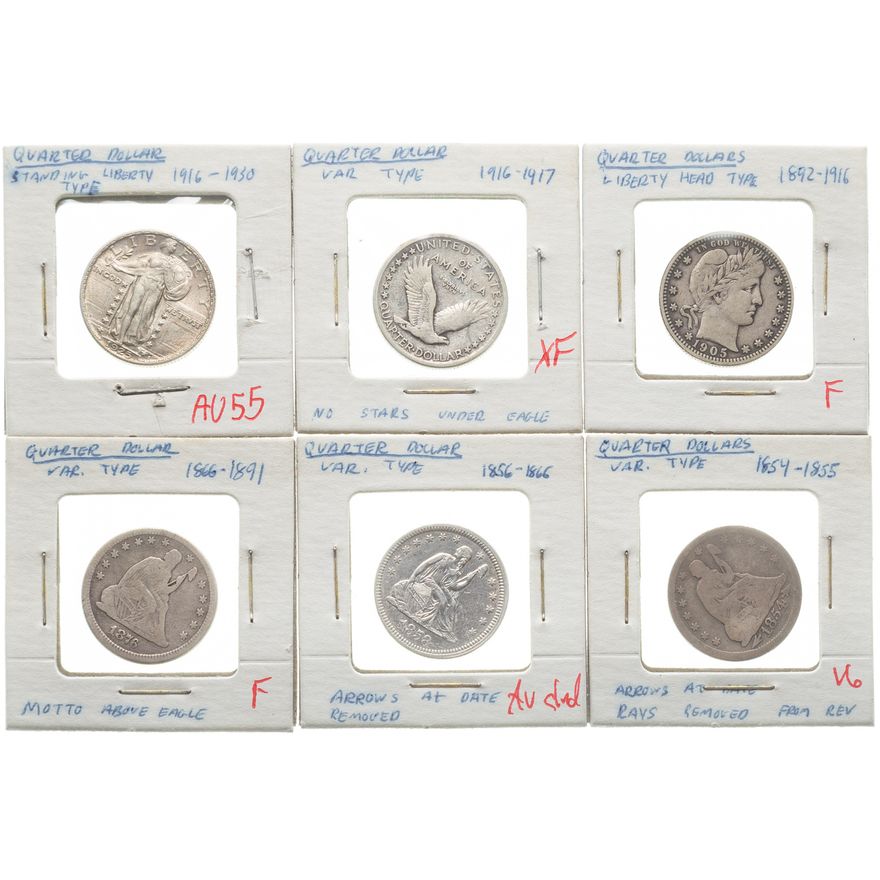Five U.S Type Quarters