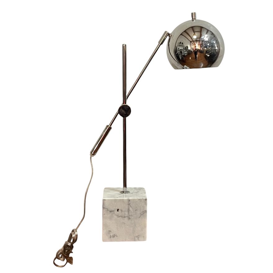 A SONNEMAN Style Marble Base Chrome Table Lamp