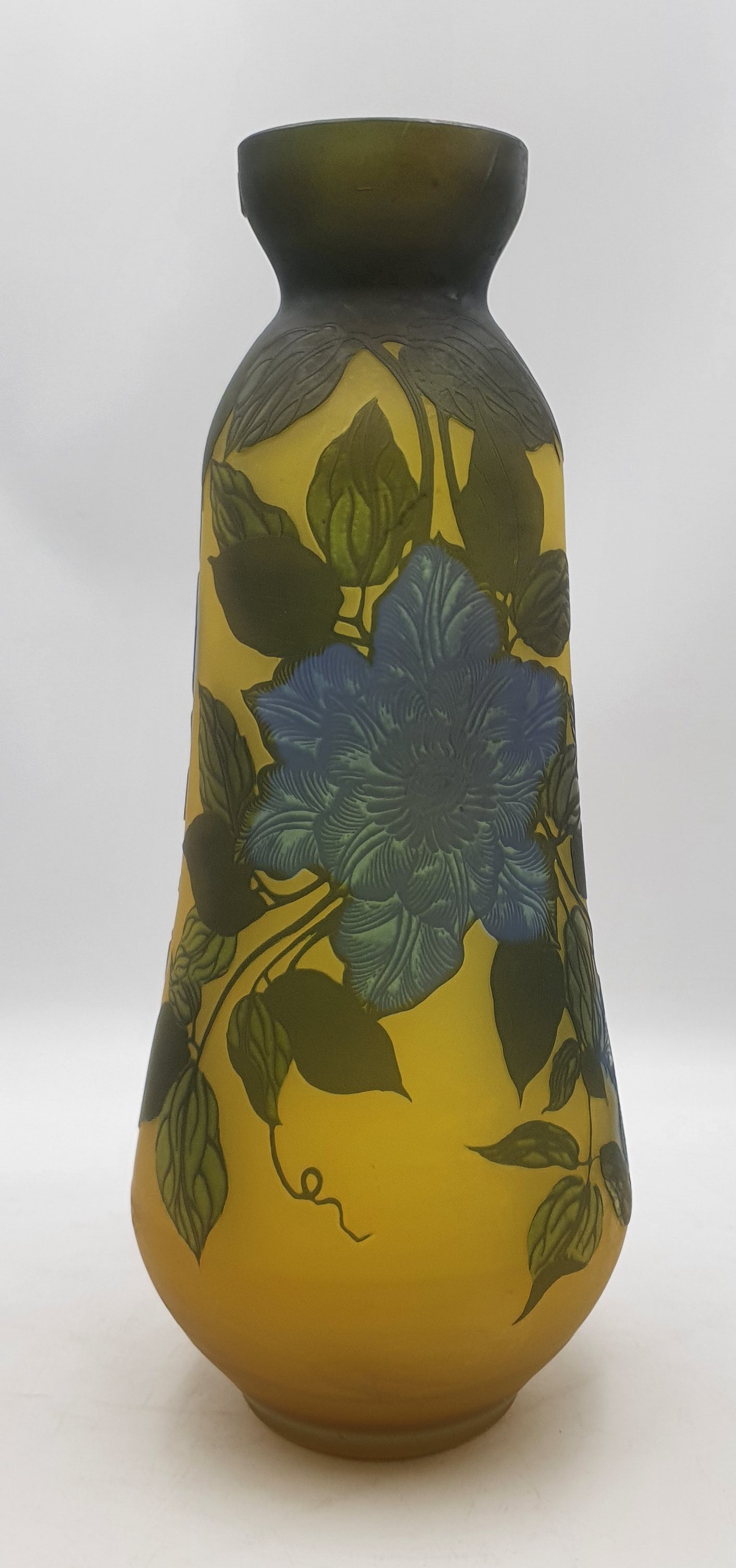 A TALL GALLE STYLE CAMEO GLASS VASE