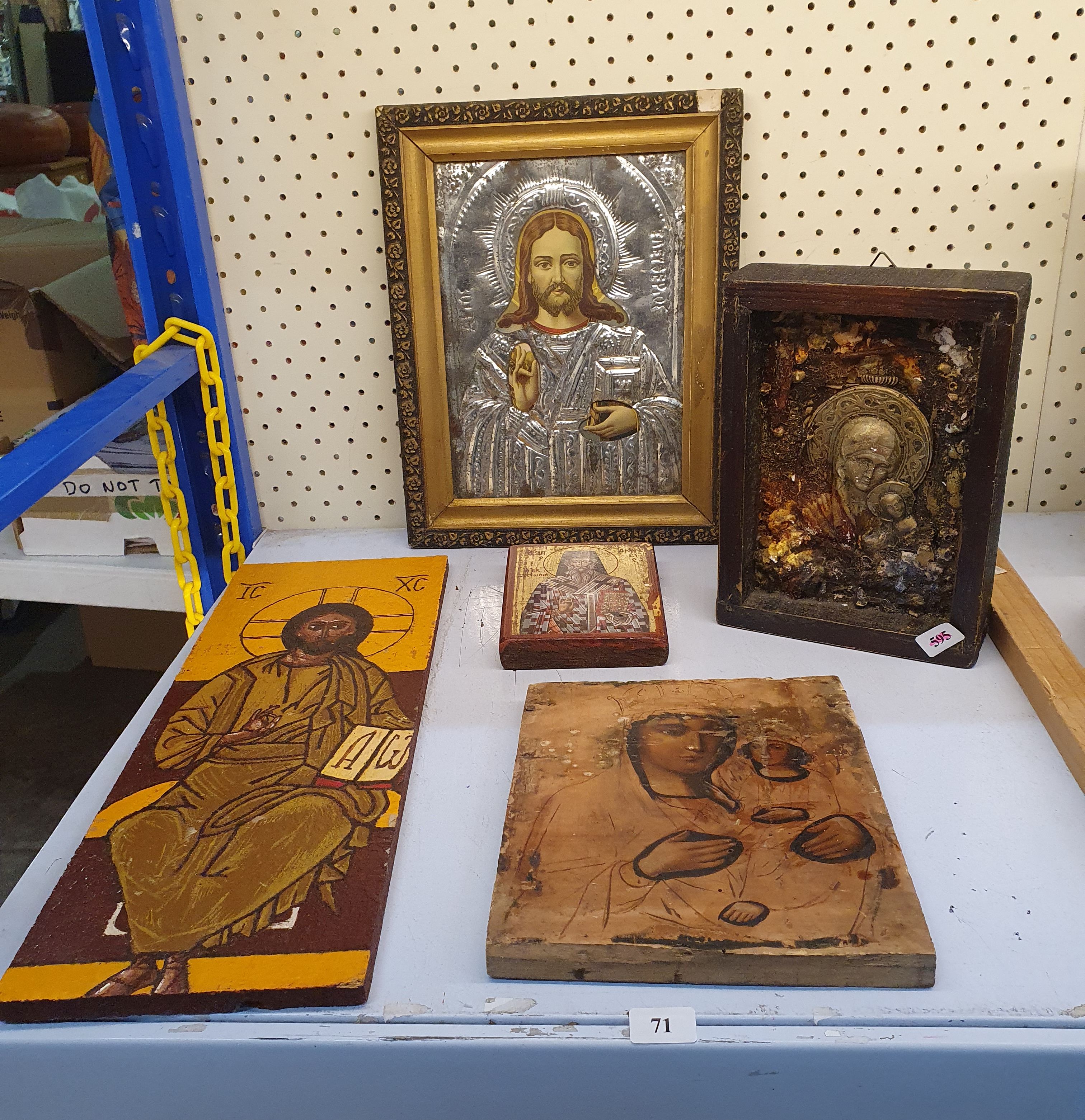 71 · A GROUP OF FIVE GREEK ORTHODOX ICONS