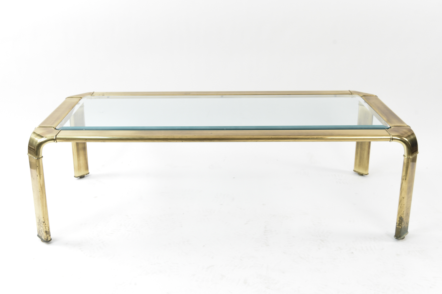 brass glass side table
