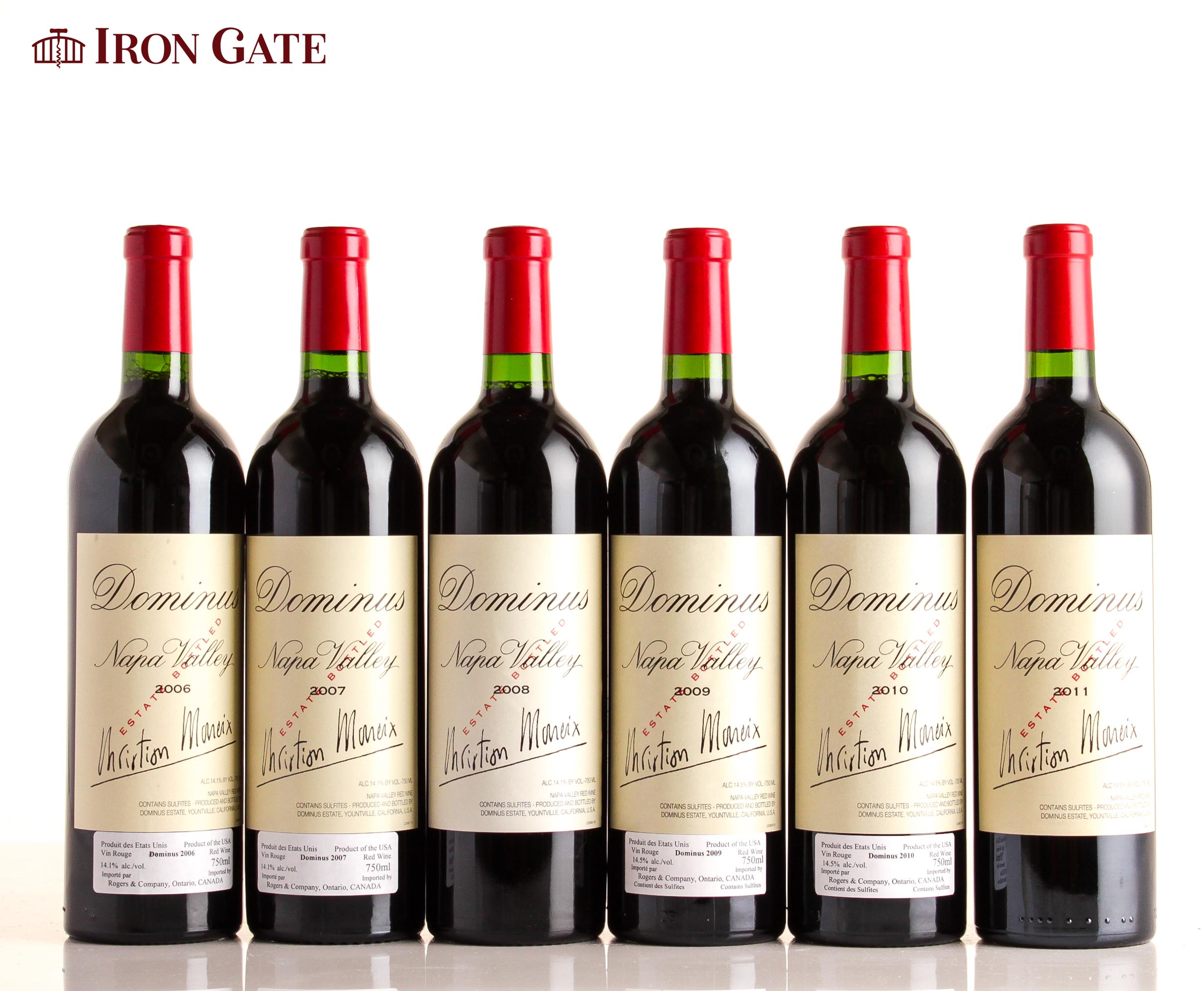 Vertical Dominus Estate Napa Valley 2006 to 2011 - 750ml - 6