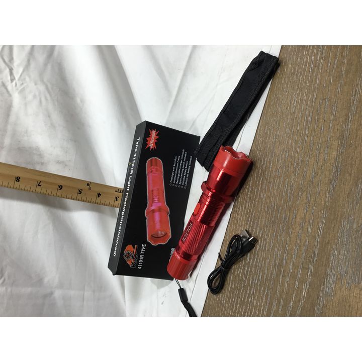 4.9V Red Flashlight Stun Gun USB Rechargeable
