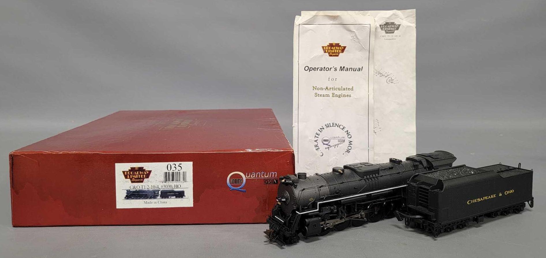 Broadway Limited HO scale C&O 3030 T1 2104 steam in OB