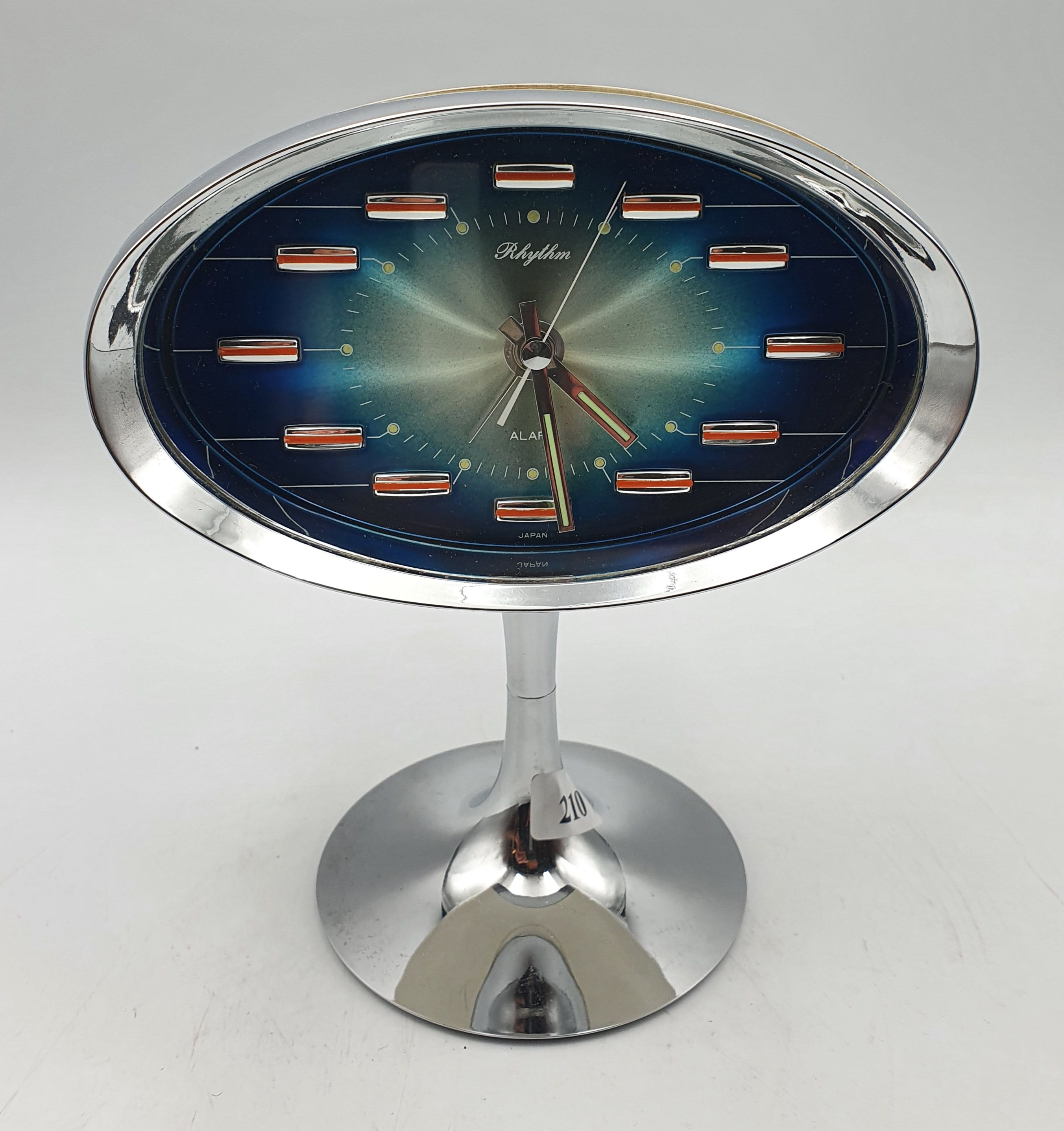 210 · A RHYTHM (JAPAN) SPACE AGE PEDESTAL ALARM CLOCK
