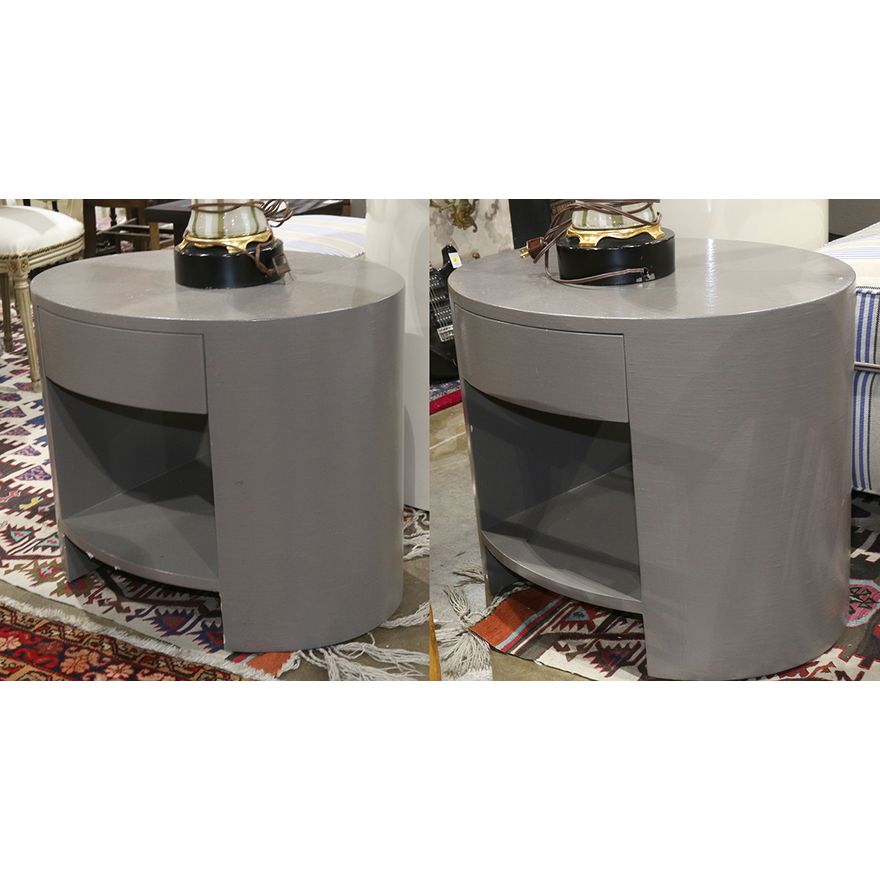 Pair of Moderne gray night stands