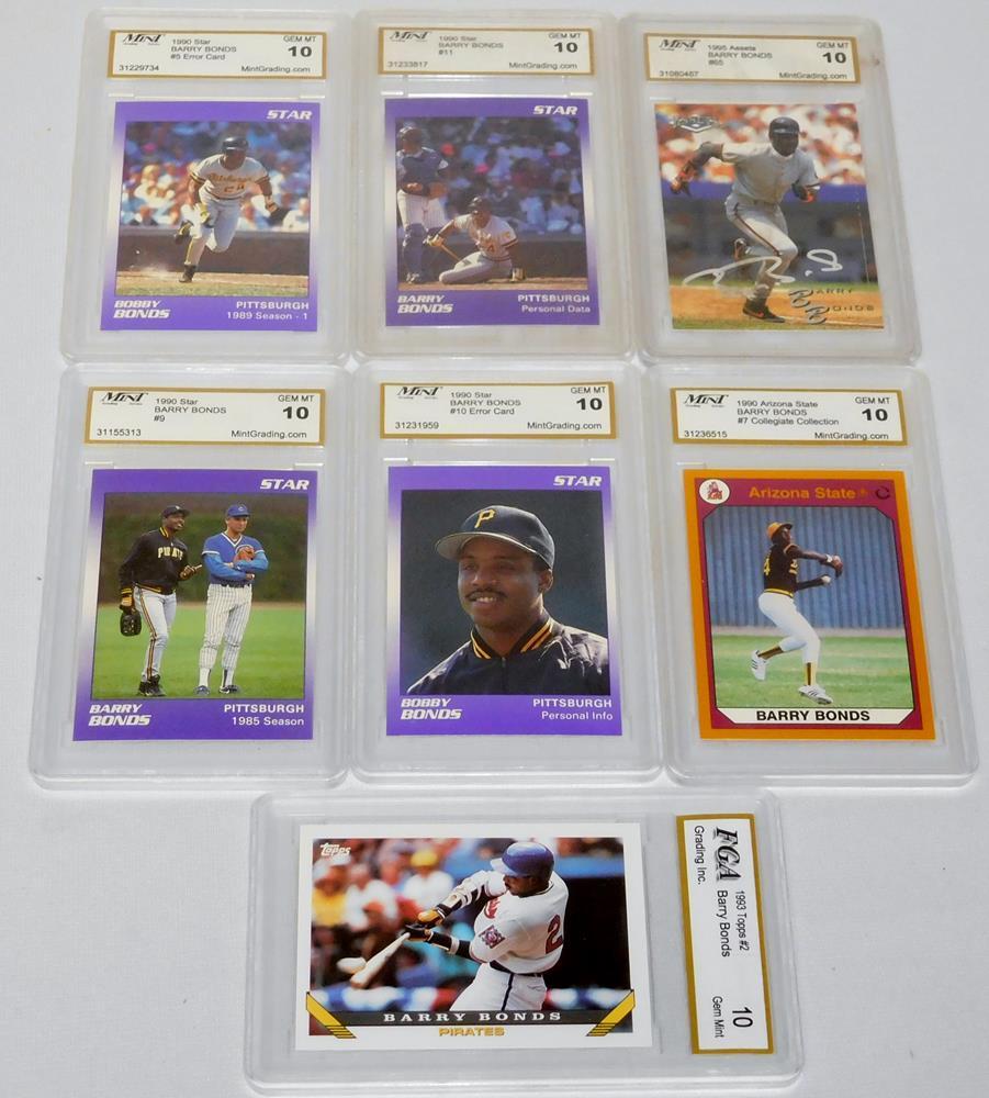 Lot Of 7 Gem Mint 10 Barry Bonds Baseball Cards Lofty Marketplace