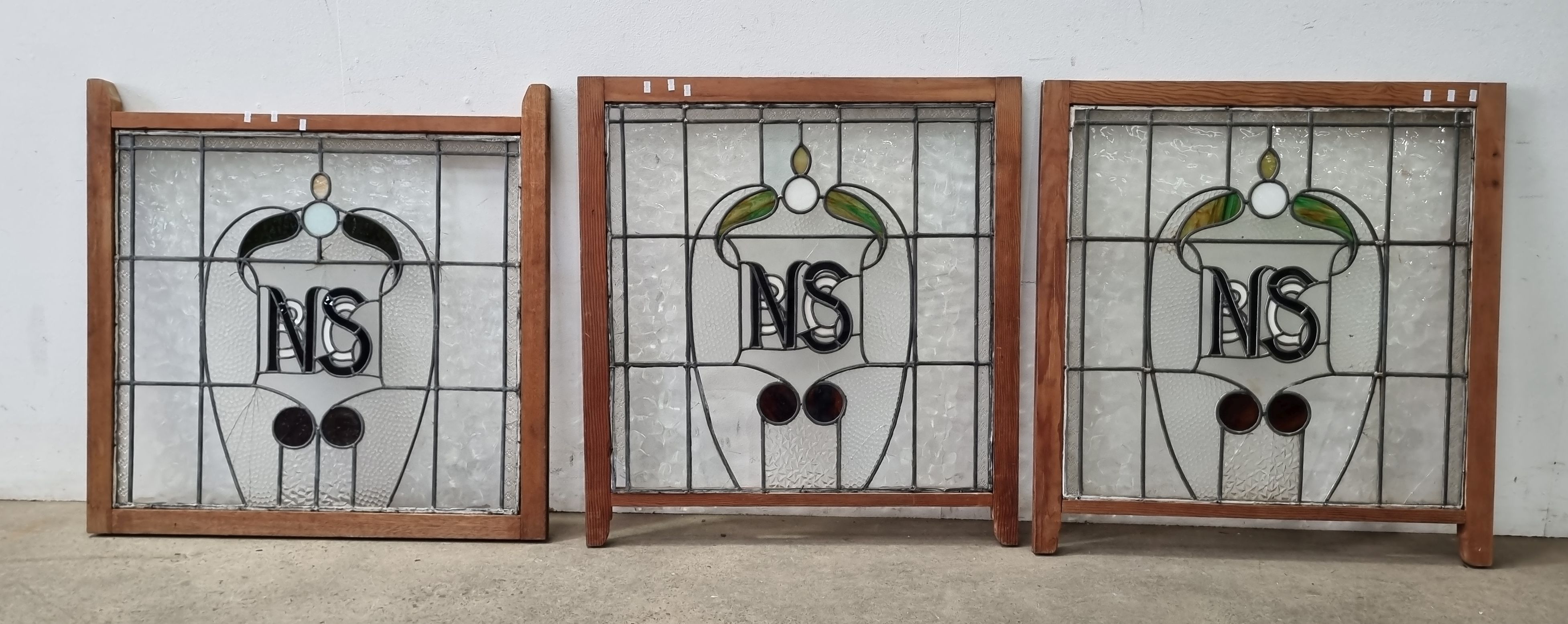 A SET OF THREE LEADLIGHT WINDOWS