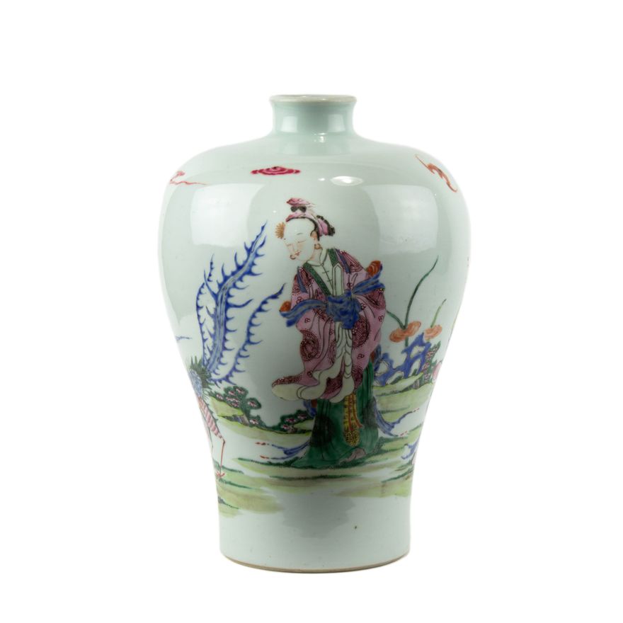 Chinese famille rose meiping vase