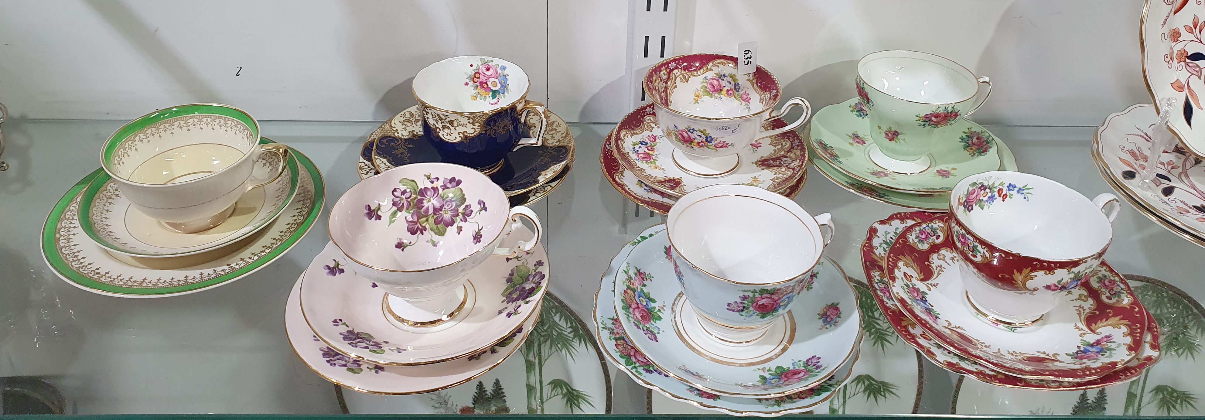 635 · SEVEN ENGLISH CHINA TRIOS