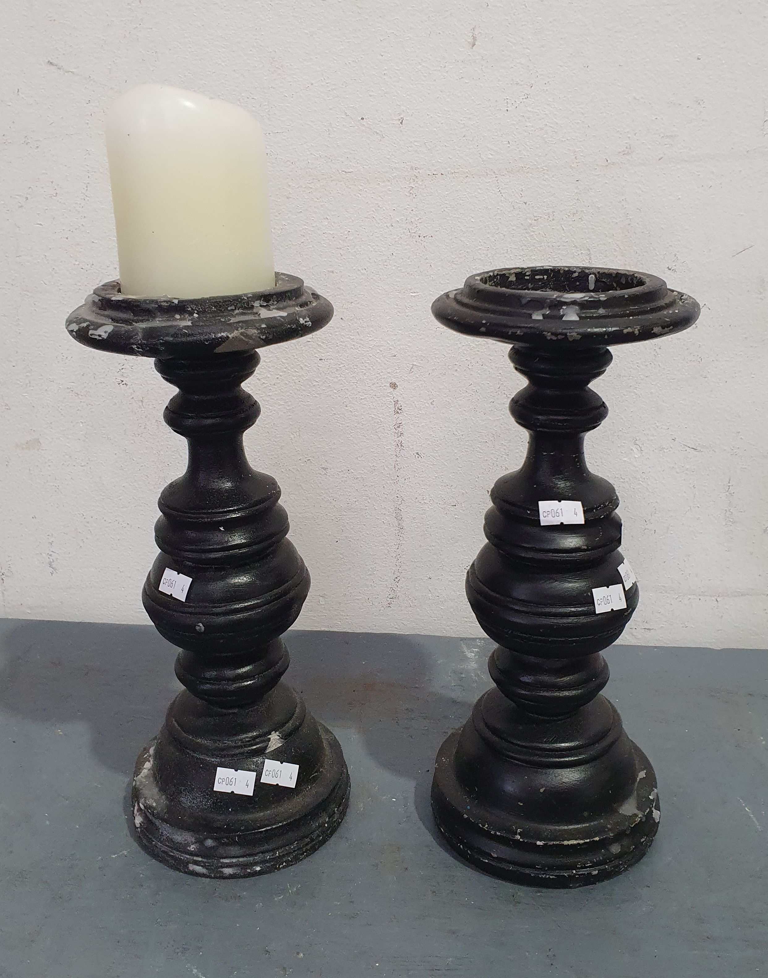 A PAIR OF CANDLE STANDS