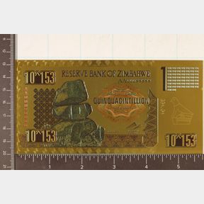 GOLD FOIL RESERVE BANK OF ZIMBABWE CRISP UNC