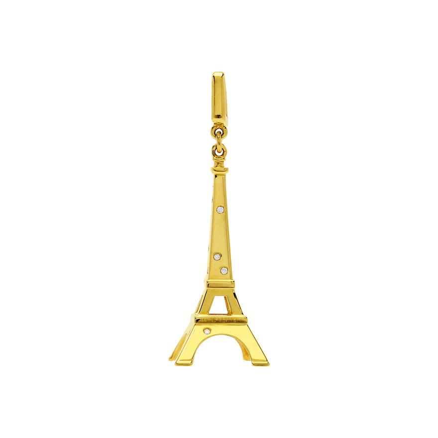 Louis Vuitton Yellow Gold Eiffel Tower Diamond Charm Pendant