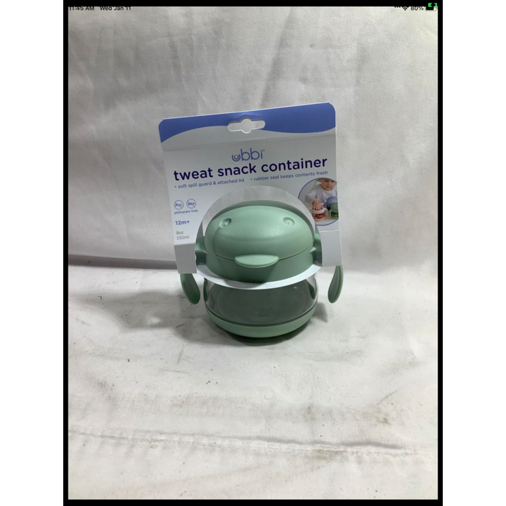 Ubbi 9oz Tweat Snack Container Soft Spill Guard & Attached Lid