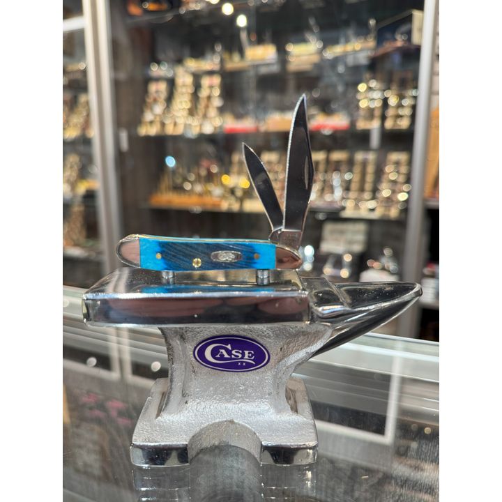 25596 - Case XX 2024 Caribbean Blue Bone Sawcut Jig Peanut, Stainless Steel Blade
