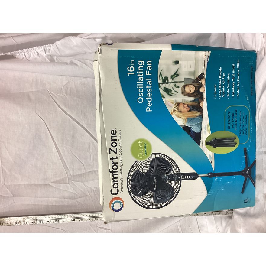 Comfort Zone 16'' Oscillating Pedestal Fan