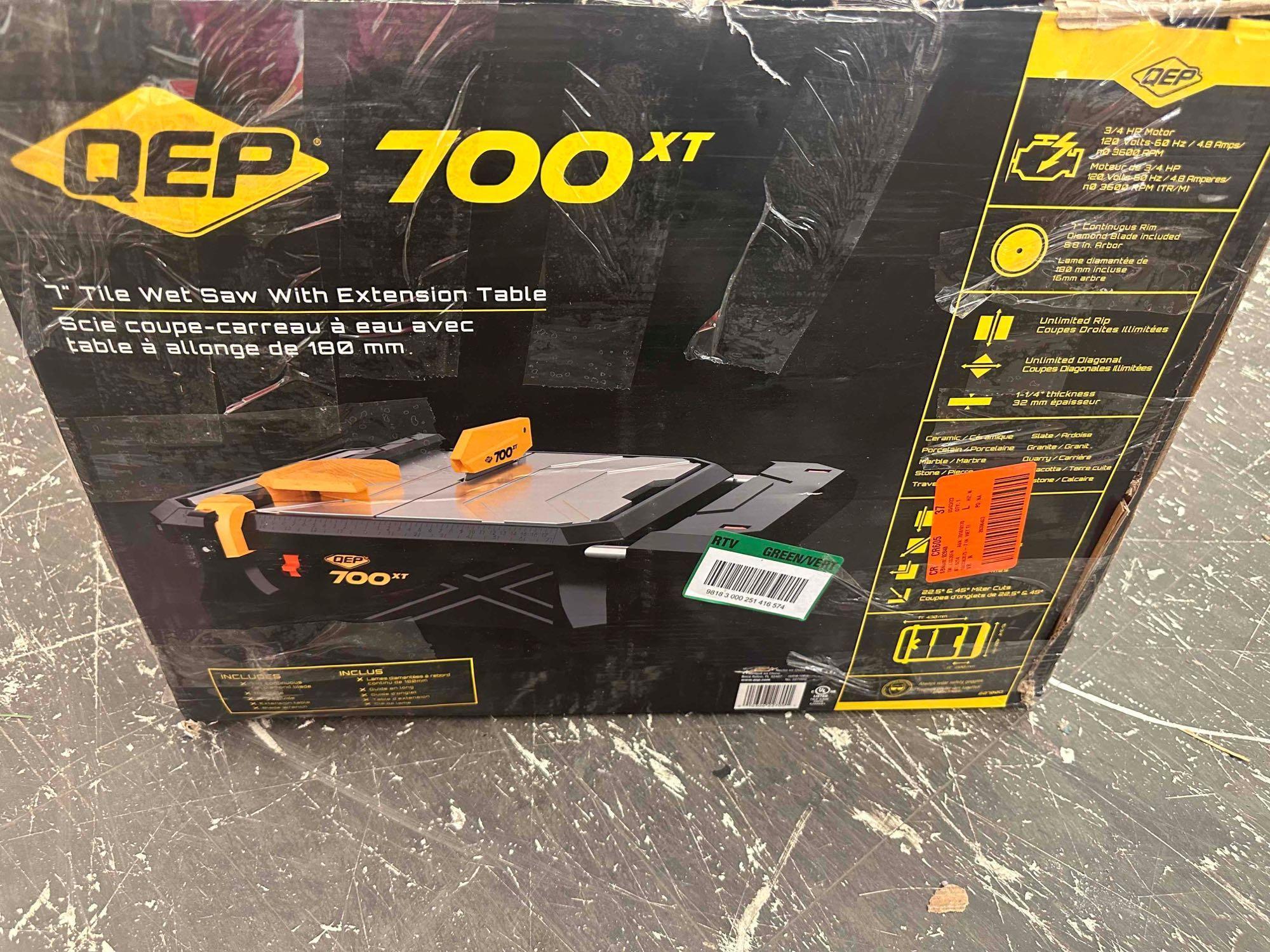 QEP 700XT 3/4 HP Wet Tile Saw with in. Blade and Table Extension E08  Bidding Kings