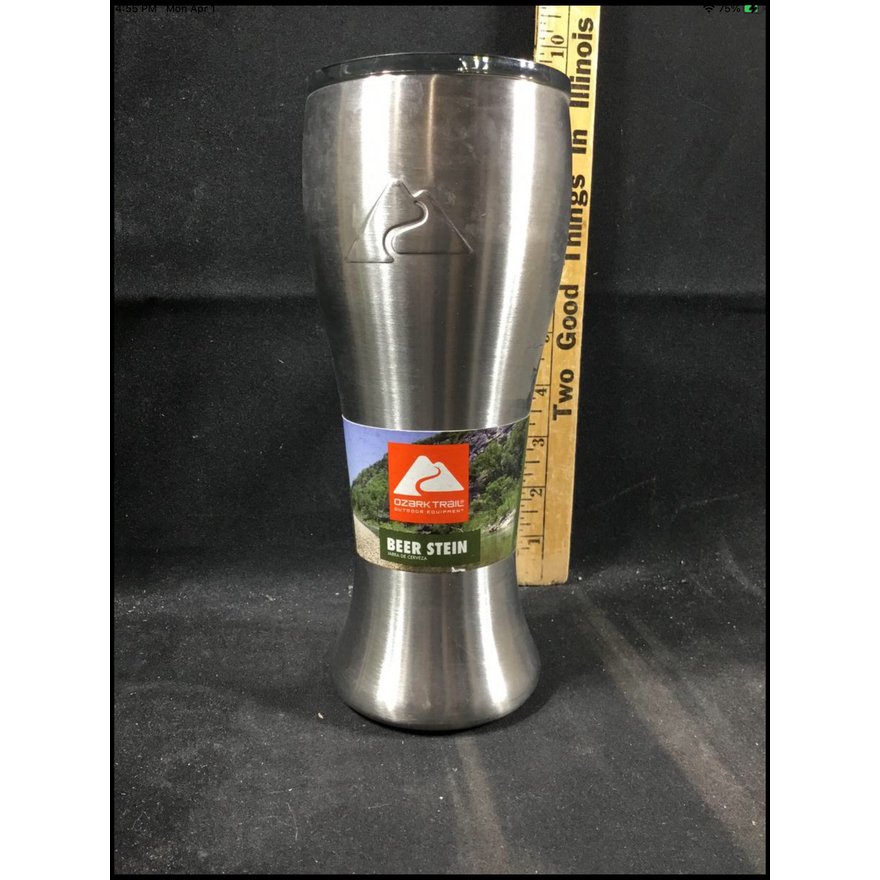 Ozark Trail Vacuum Insulated Stainless Steel Beer Stein w/ Lid 20oz