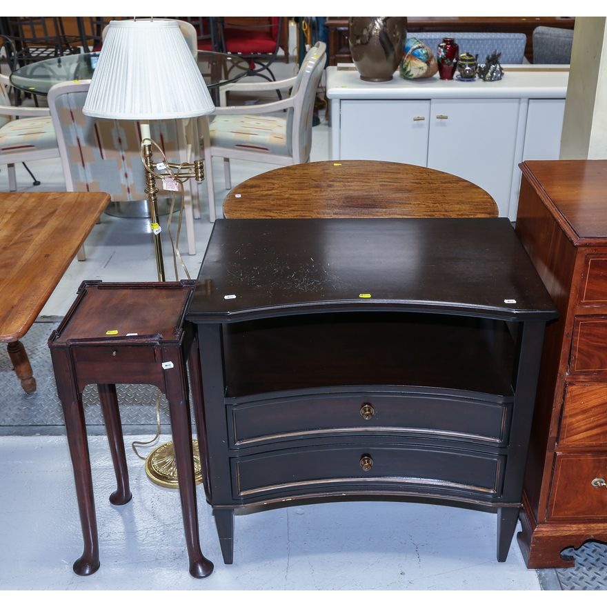 Mahogany Pad Footed Candlestand & Side Table