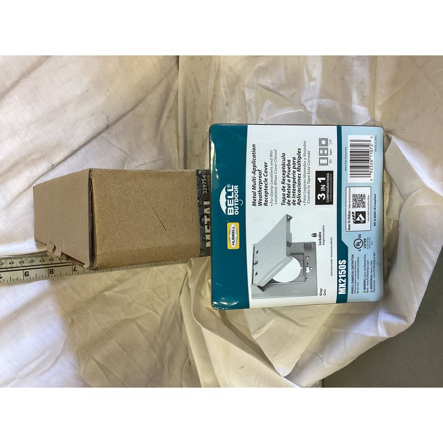Buying (4) Bell Outdoor Metal Multi-Application Weatherproof Receptacle Cover (3 In 1) Gray