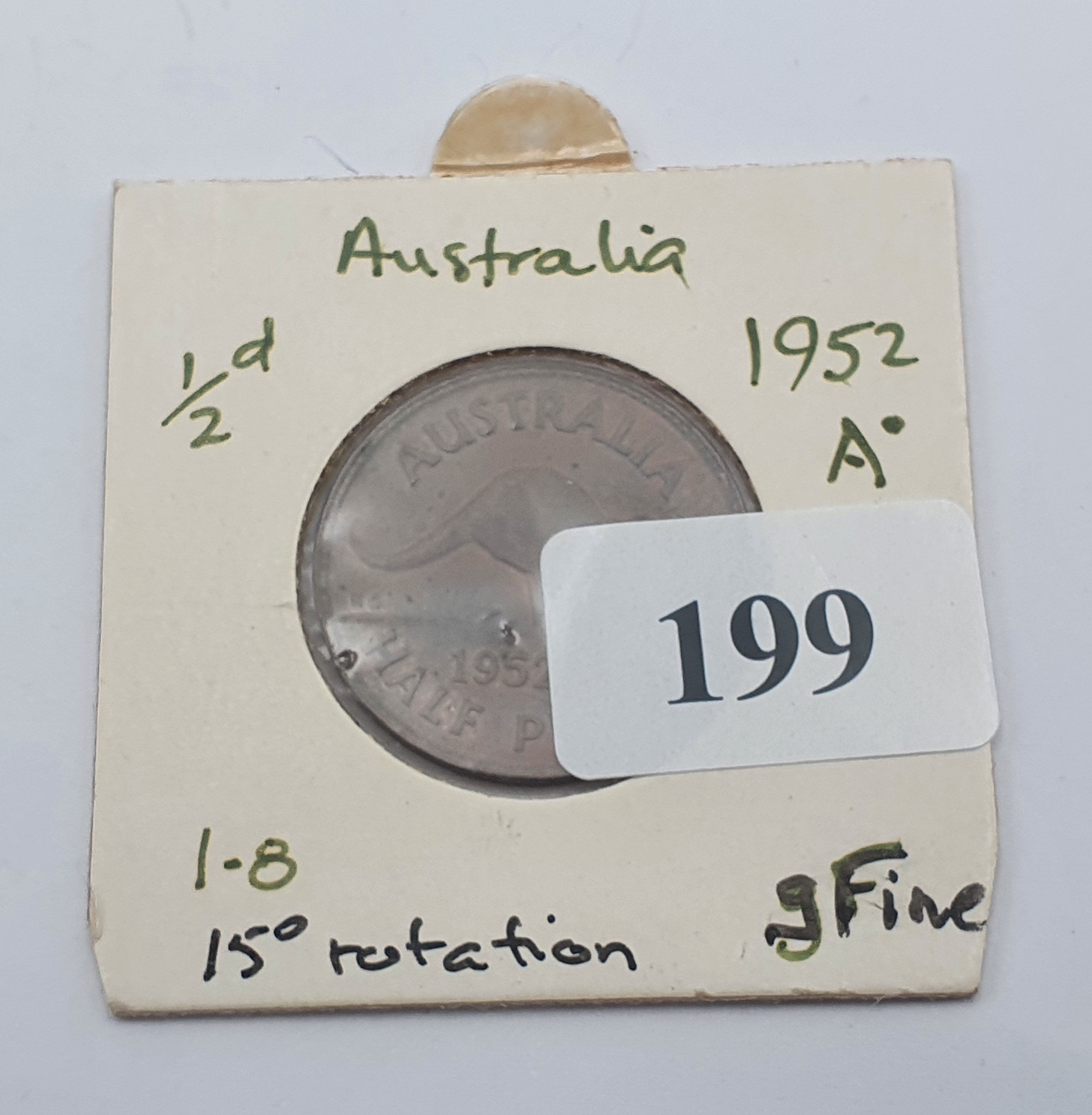 199 · AN AUSTRALIAN 1952 ERROR HALF PENNY