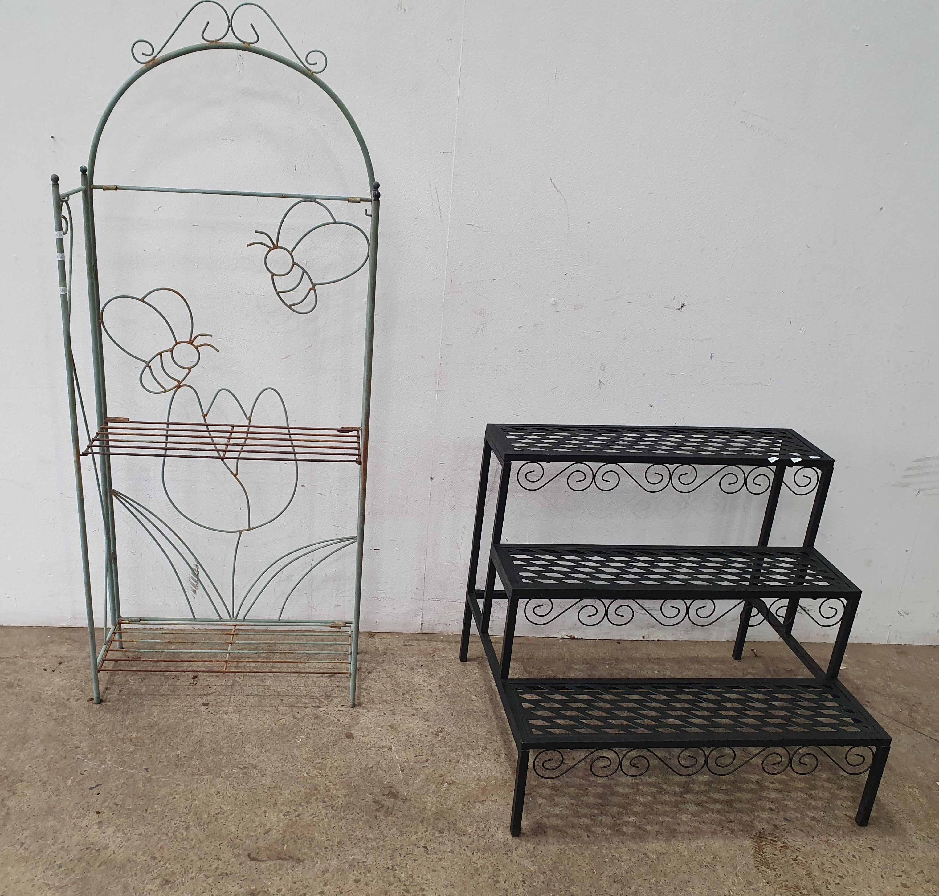 1087 · TWO VARIOUS METAL PLANT STANDS