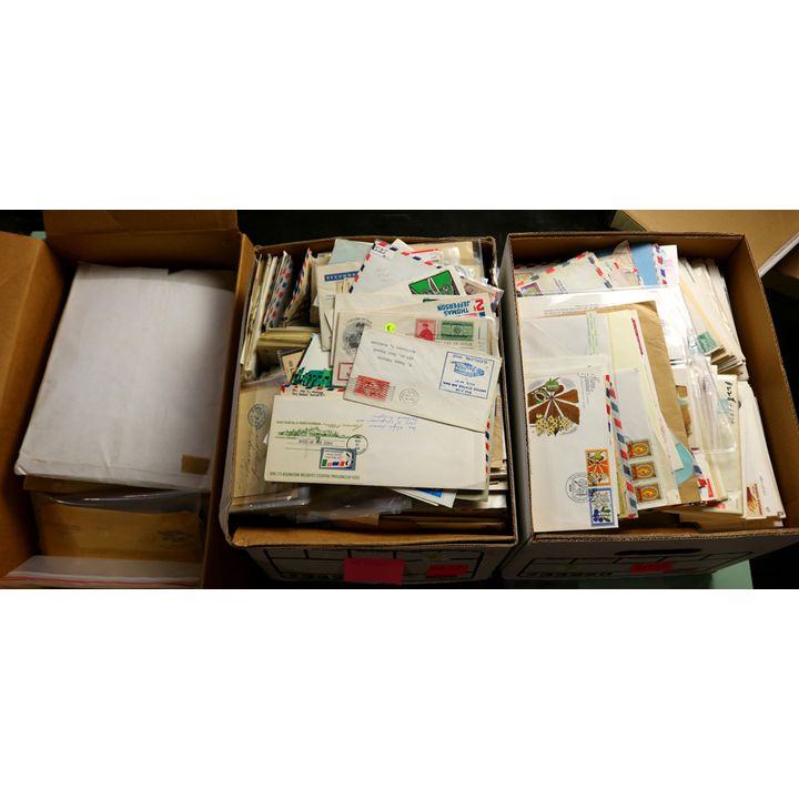 Three boxes of worldwide covers, including first flights and US special event covers