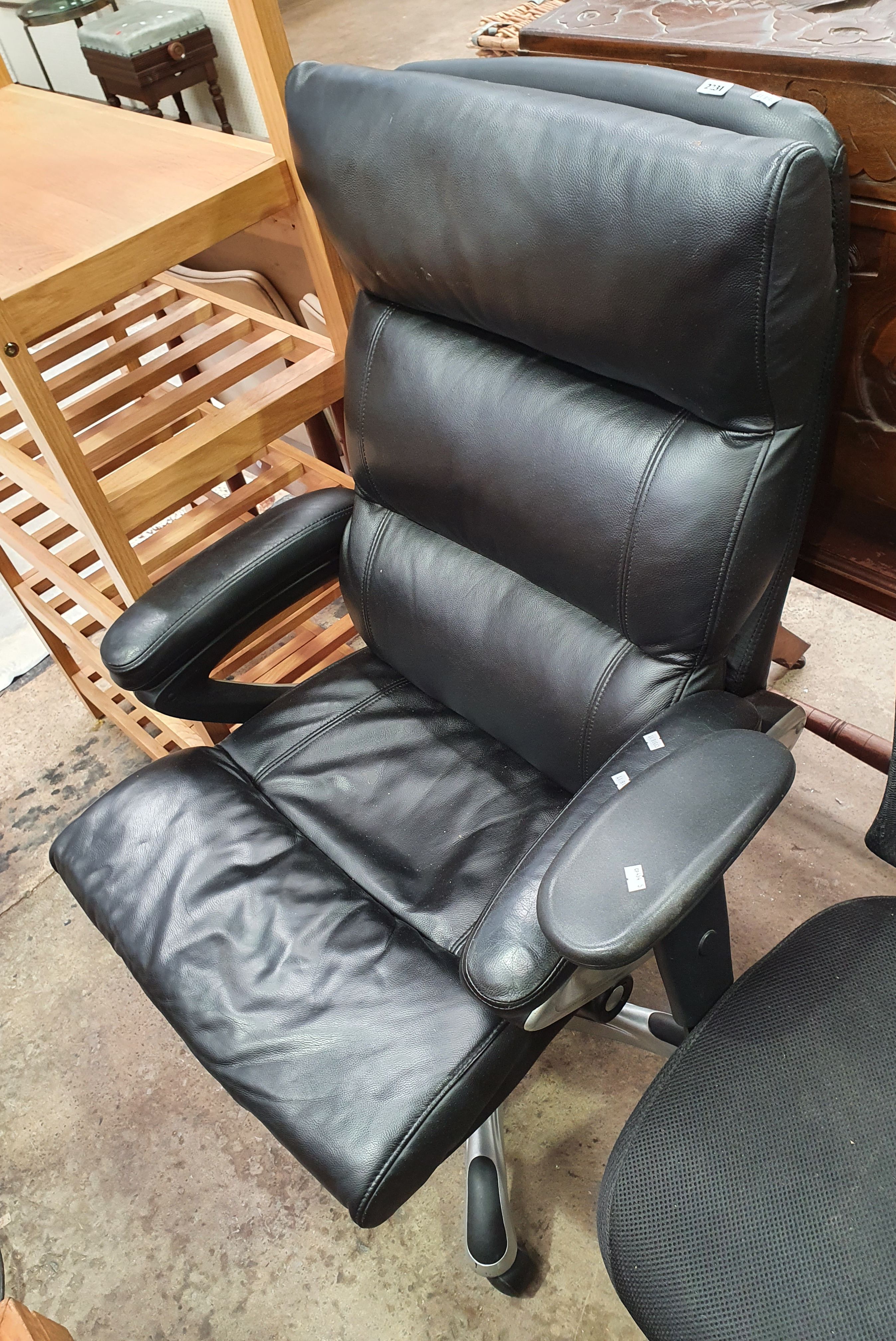 A Leather Swivel Office Chair