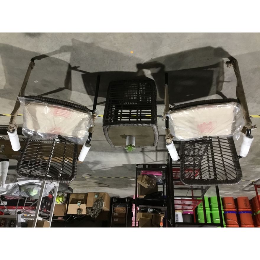 Nice Sturdy 3 Pc Resin Wicker Patio Set With Tan Cushions - See All Photos