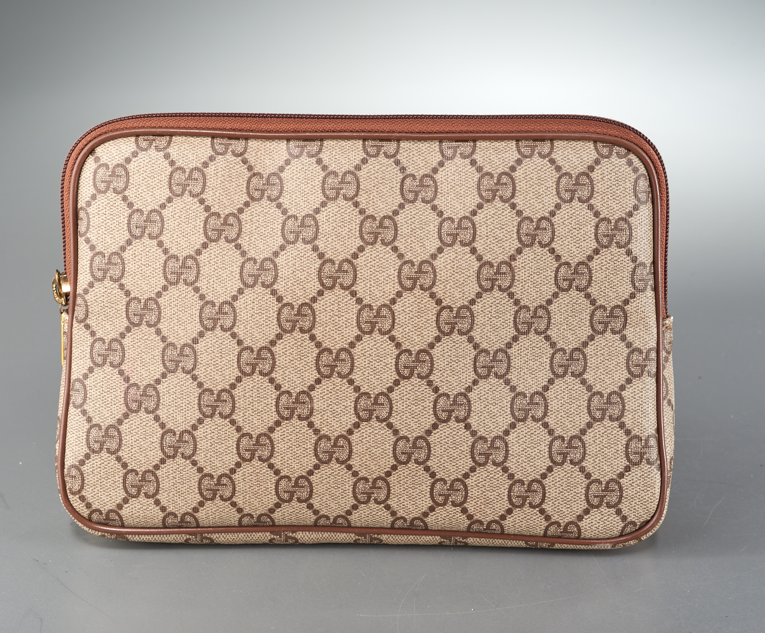 Gucci Cosmetic Pouch Bag Brown Canvas