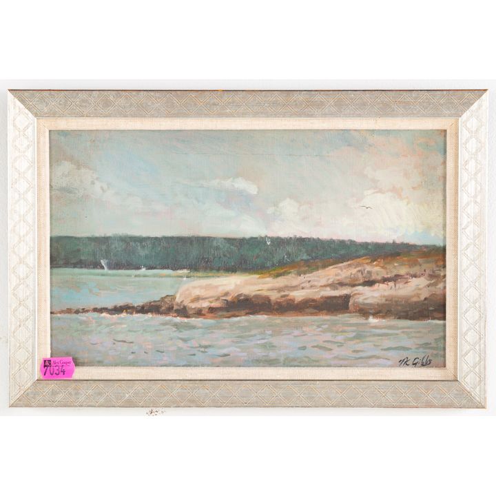 Nathaniel K. Gibbs. By the Shore, oil