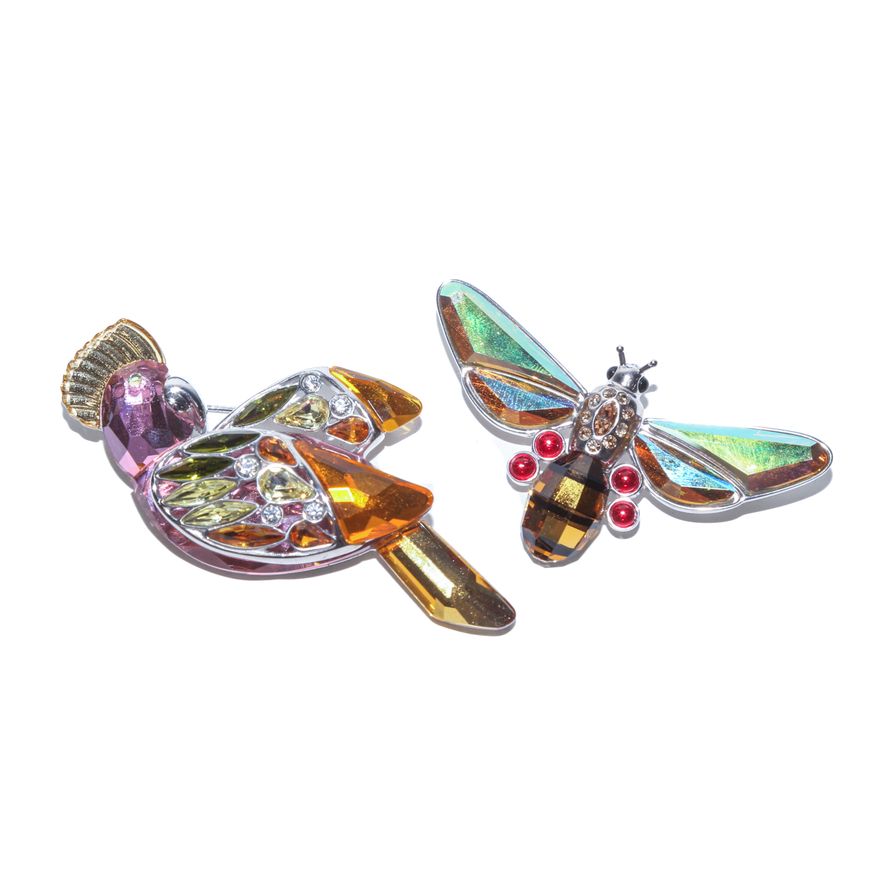 Two Swarovski Crystal Brooches