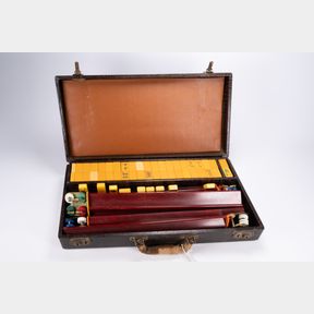 Chinese Mahjong Set - 168 Yellow Tiles in Case