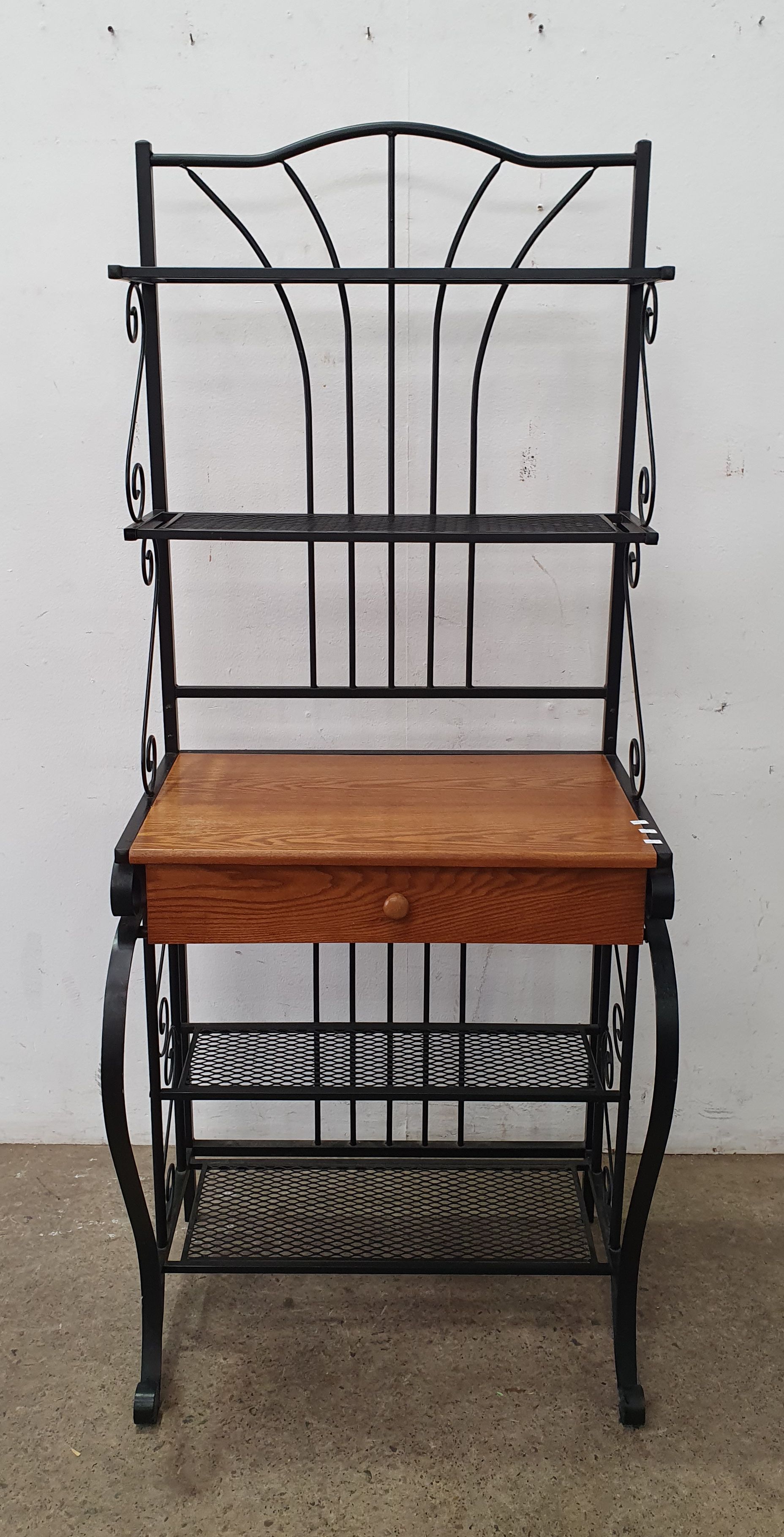 A Metal And Timber Bakers Rack