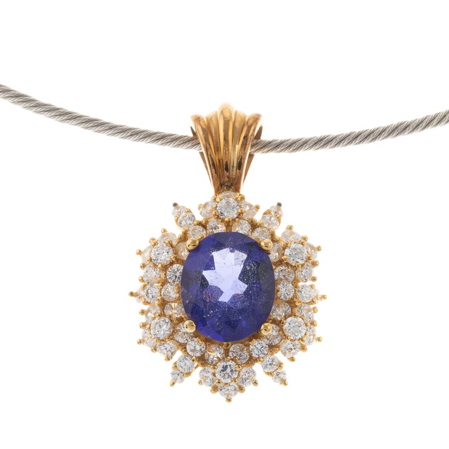 A Very Fine Tanzanite Pendant in 14K