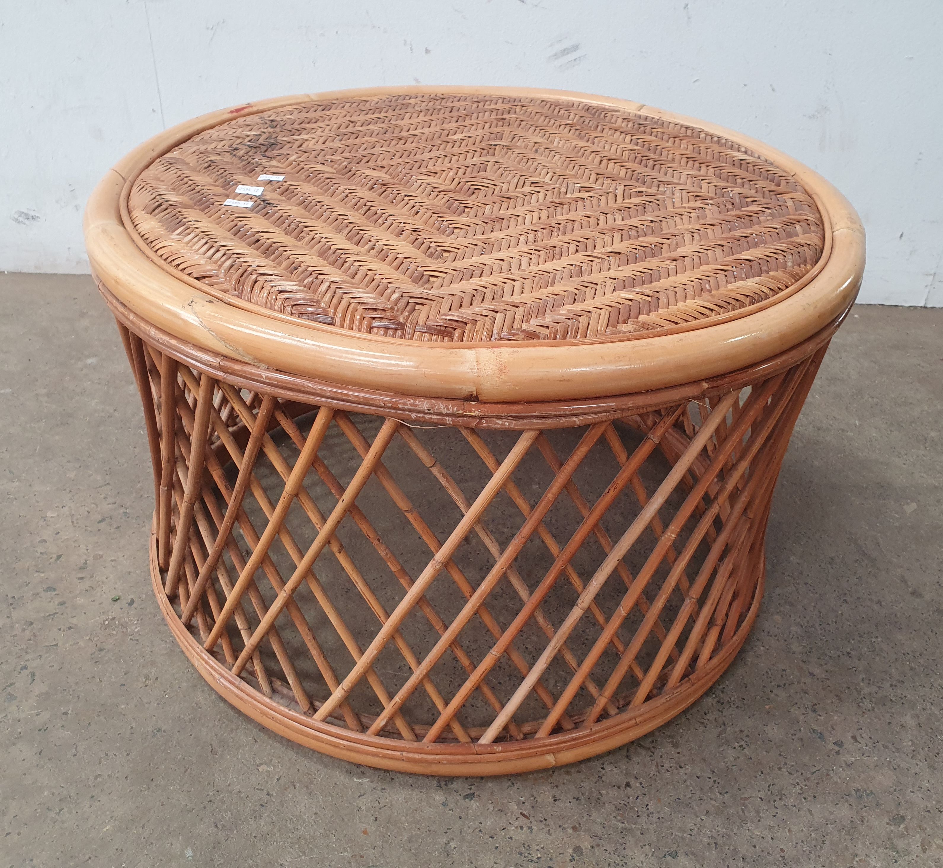 A Woven Cane Coffee Table
