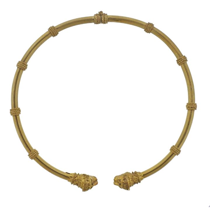 Zolotas Greece Chimera Collar Gold Necklace