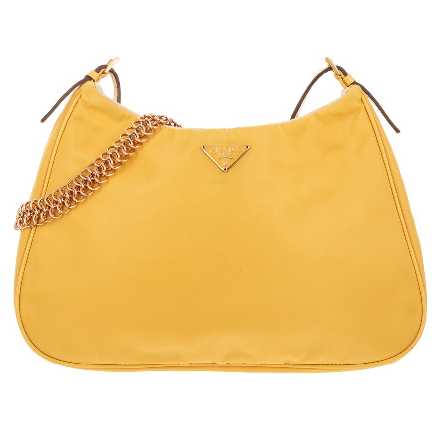 A Prada Small Cleo Chain-Link Hobo