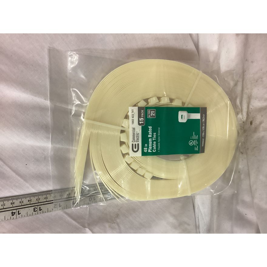 Commercial Electric 15pk 48'' Plenum Rated Cable Ties