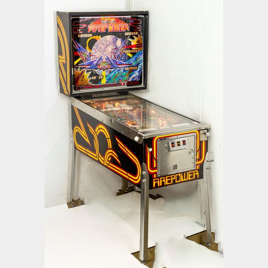Spring Powered Pinball Machine A Firepower pinball machine | Clars Auction Gallery