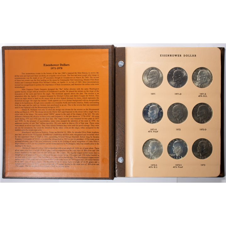 Complete (set of 32) Eisenhower dollars 1971-1978 including proof issues
