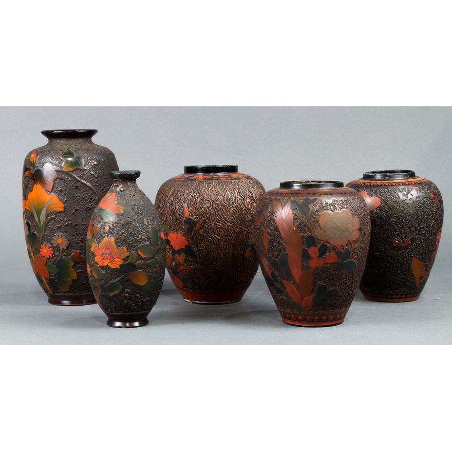 Japanese Cloisonne Totai Vases