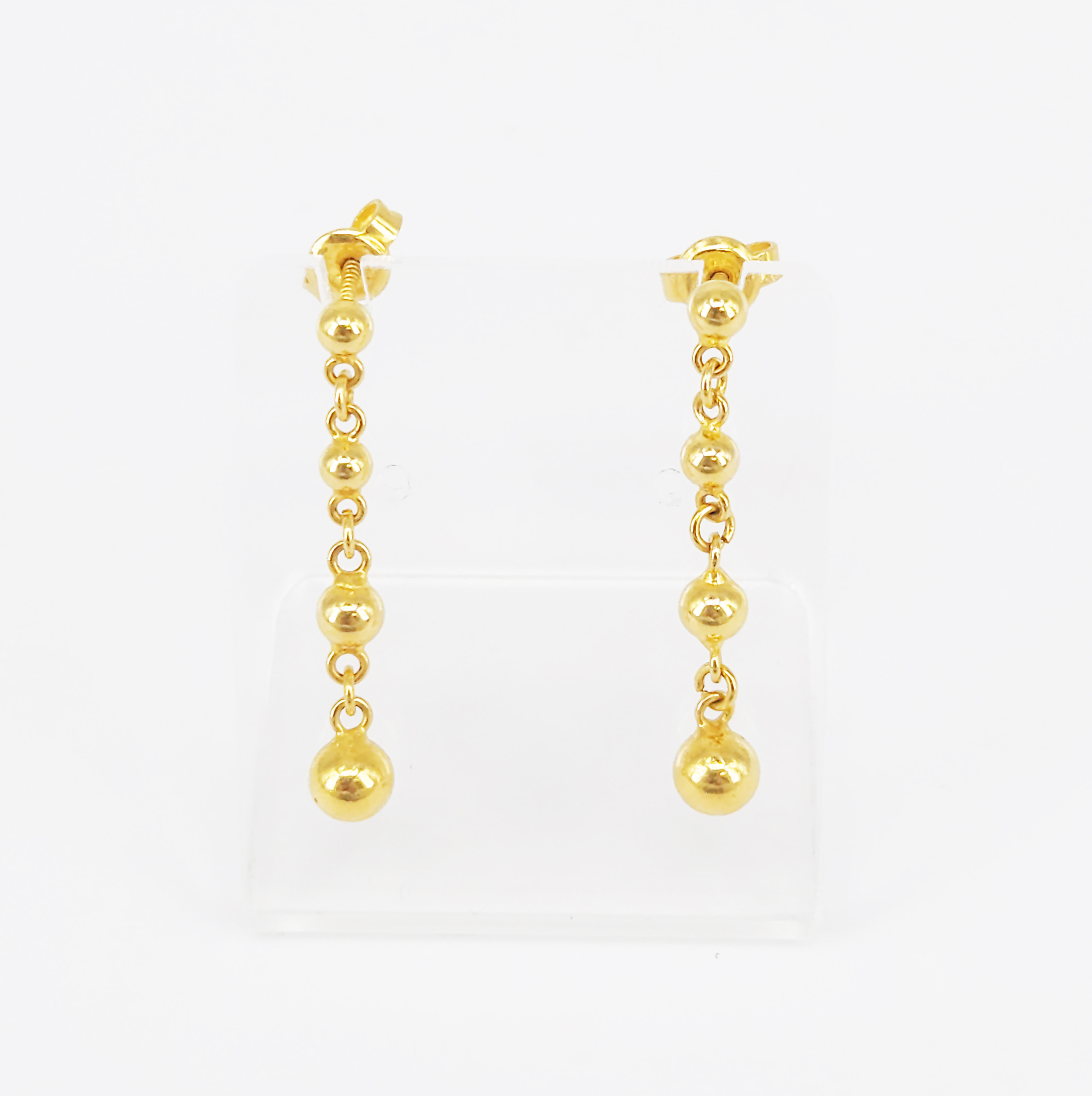 A Pair Of Yellow Gold Drop Earrings