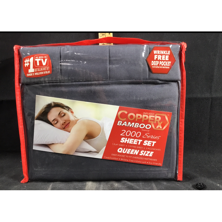 Infused Copper x Bamboo Essence 2000 Series Sheet Set Queen Size (Dark Grey)